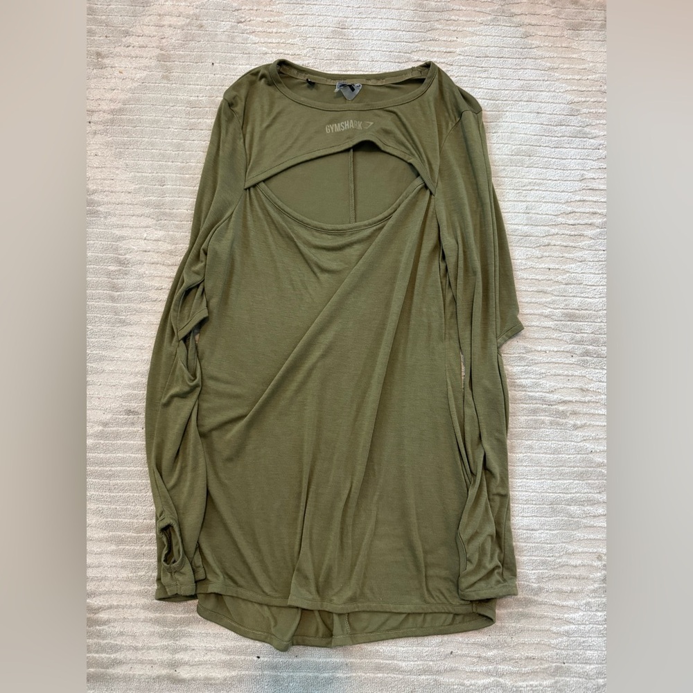 Gymshark Olive Green Long Sleeve Tee Size Medium